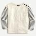 J. Crew Tops | J. Crew Striped-Sleeve Boatneck Top In Mariner Cloth, Women's Size Small | Color: Blue/Cream | Size: S