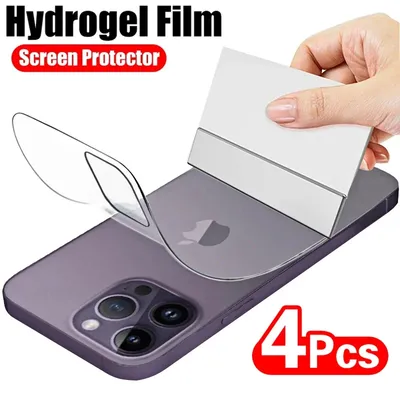 4Pcs Hydrogel Film Für iPhone 11 12 13 14 15 Pro Max Screen Protector Für iPhone 11 12 13 15 14 plus Zurück Film Nicht Glas