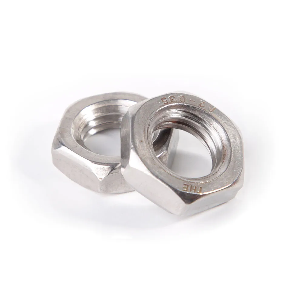 DIN439 304/316 Edelstahl Sechskant-dünne Mutter M6 M8 M10 M12 M14 M16 M20 M24 Flache Sechskant-Sammelmutter für Schrauben, Befestigungselement Image