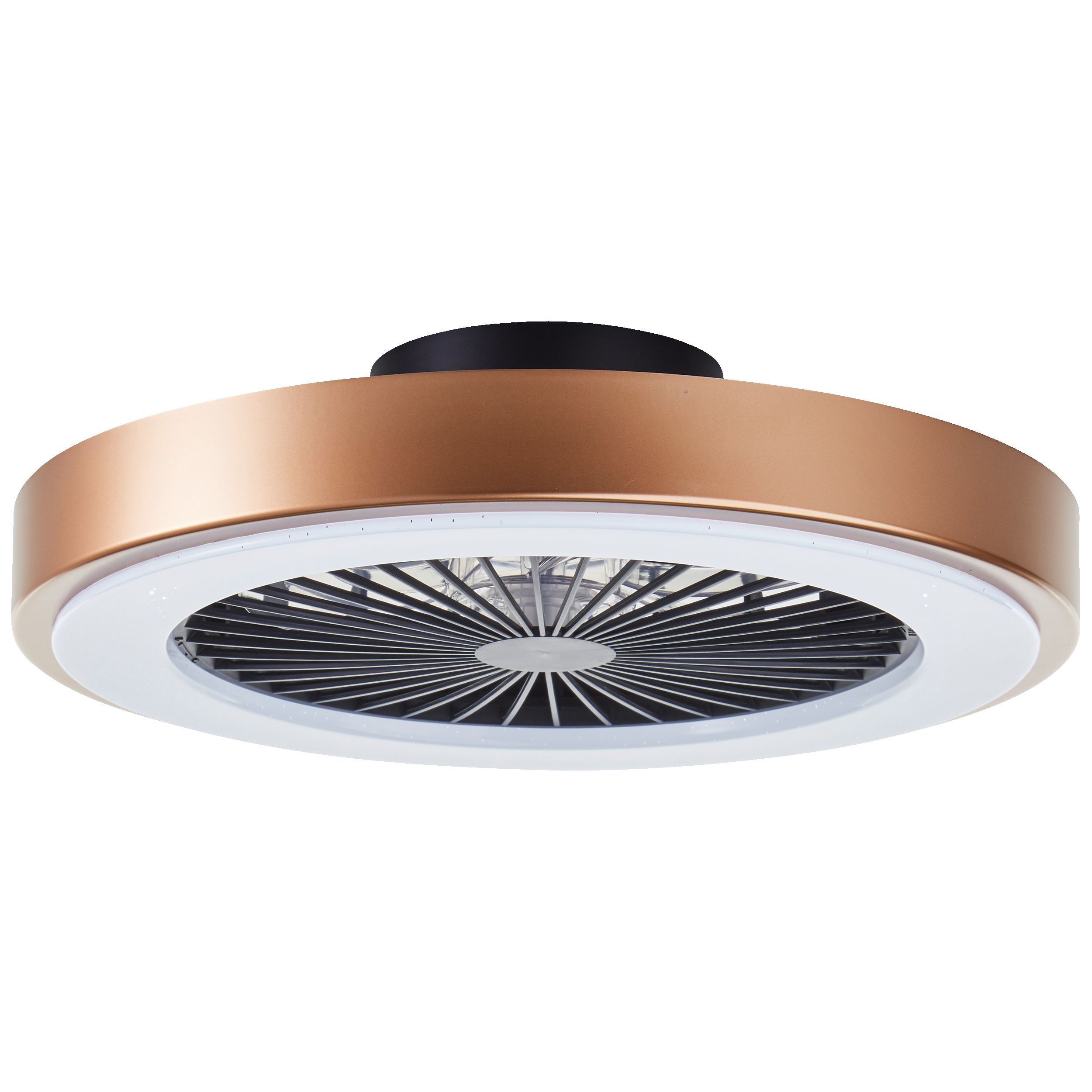 BRILLIANT LED Deckenleuchte "Slimline", gold (schwarz goldfarben), Ø 49cm H: 14cm, 1 Stk., Leuchten, LED Deckenleuchte, Ventilator, ICRGB, CCT, 49 cm, 4700 lm, 3000-6500 K Image