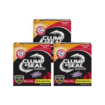 Arm & Hammer Litter Clump & Seal Multi-Cat Scented Clumping Clay Cat Litter, 28-lb box, bundle of 3