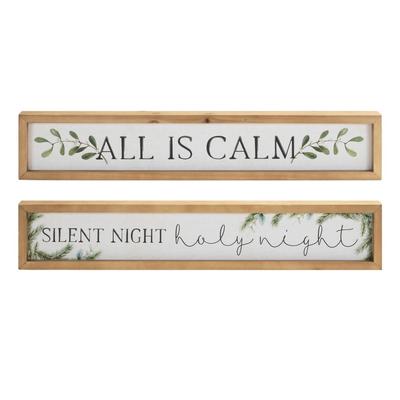 Framed Silent Night Sentiment Sign (Set of 2) – Melrose International 90725DS