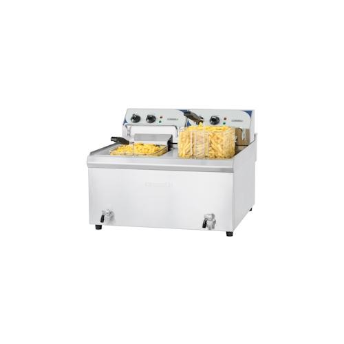 Fritteuse Profi 2 x 10L mit Ablasshahn CFEV102TC Casselin