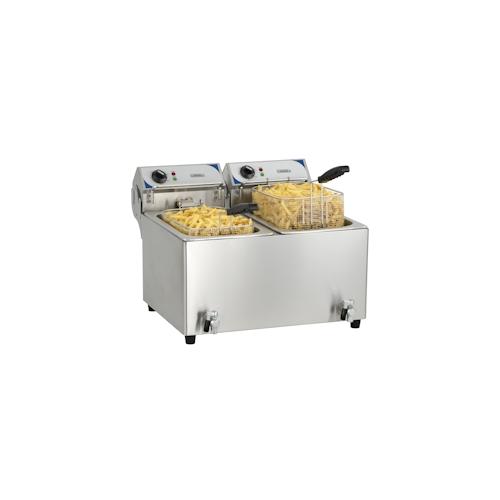 Fritteuse 2 x 10L mit Ablasshahn CFEV102B Casselin