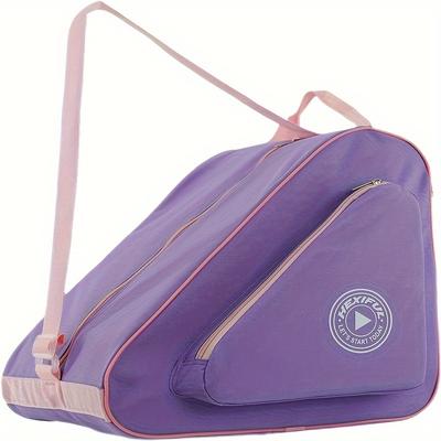 TEMU Polyester Bag With Adjustable Shoulder Strap - Waterproof, Lightweight, Purple With Pink Accents, Zippered Compartments - Ideal For Men, Women, And Adults