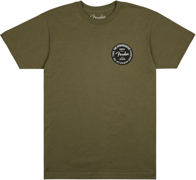 Fender Strat Anniv Badge Tee Olive M