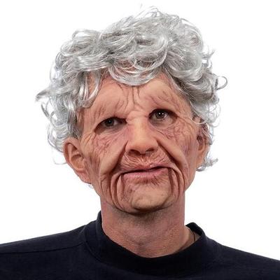 Kopfbedeckung für Halloween-Weihnachtsmasken, wilde schwarzhaarige alte Männermaske, Simulationscharaktermaske, Maskenspiel-Requisiten, abgefahrenes Cosplay-Accessoire Image