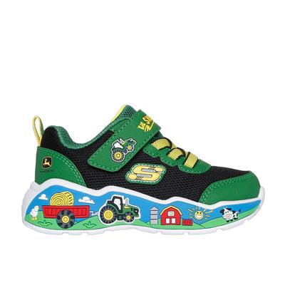 Skechers Boy's John Deere: Play Scene - Barn-Squad Buddies Sneaker | Size 5.0 | Green/Black | Textile/Synthetic | Machine Washable
