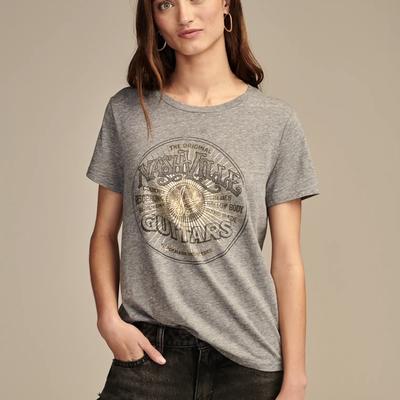 Lucky Brand Nashville Guitars Circle in Medium Heather Grey, Size XL