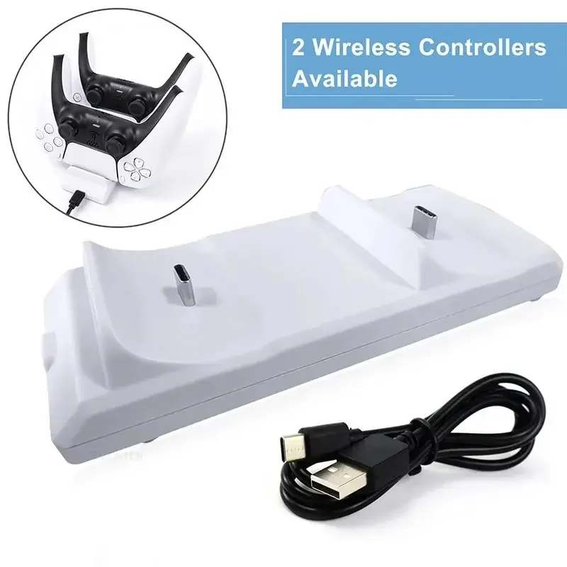 Dual Fast Charger Base for PS5 Wireless Controller Type-C Charging Dock Station For Playstation 5 Gamepad Gaming Accessories