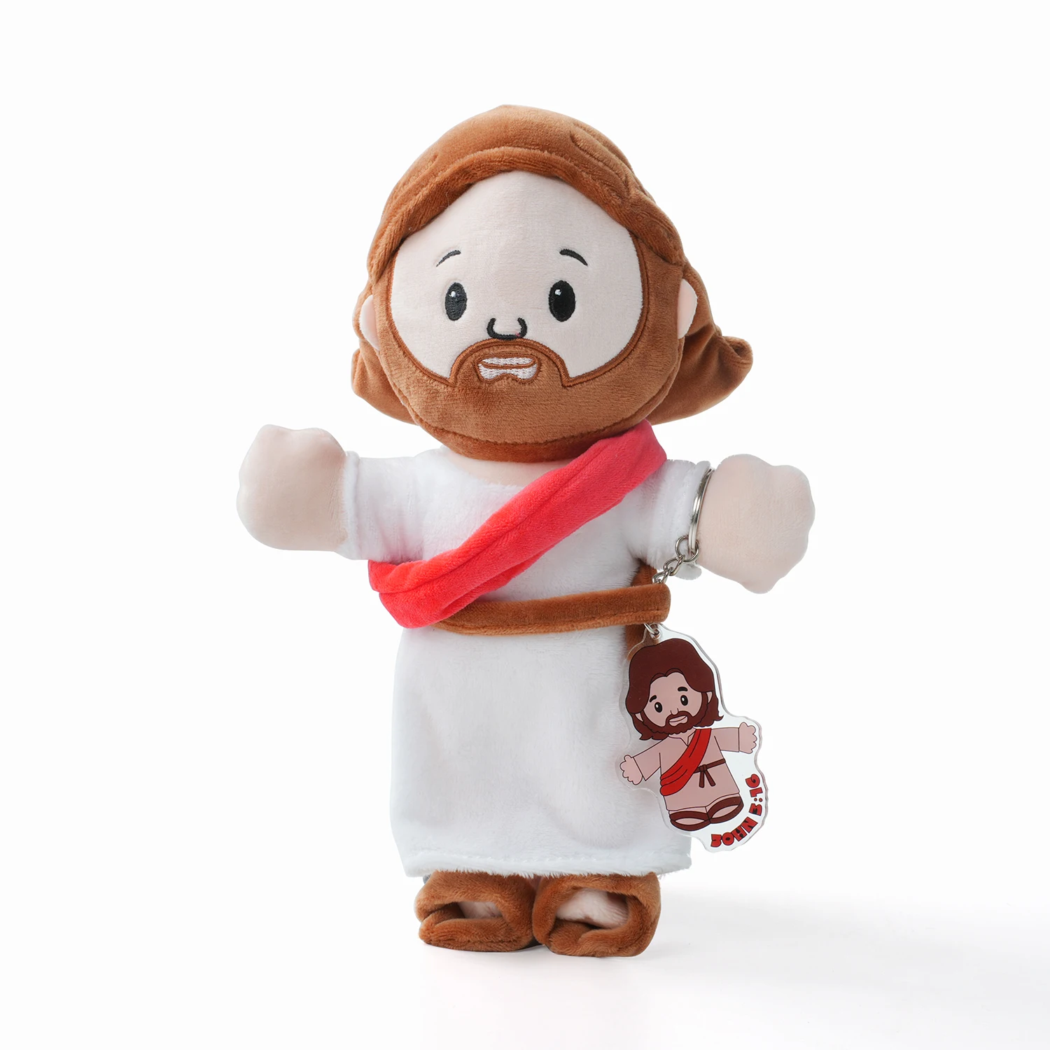 25 cm/50 cm Cartoon Jesus Kissen Stofftier Nachttisch Sofa Kissen Weihnachtsgeschenk Weiche Plüsch Puppe mit Bibel Kissen für Kinder Image