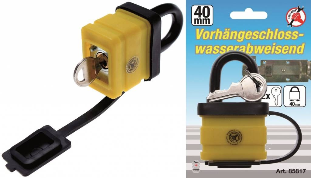 Kraftmann 85817 Vorhängeschloss Schloss wasserabweisend 40mm mit 2 Schüssel Image