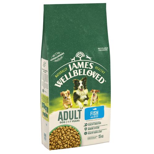 12kg James Wellbeloved Adult Fisch & Reis Hundefutter trocken