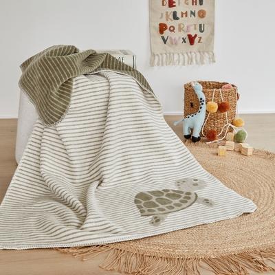 IBENA Baby & Kids Cotton Striped Design 'Squirtle the Turtle' Blanket