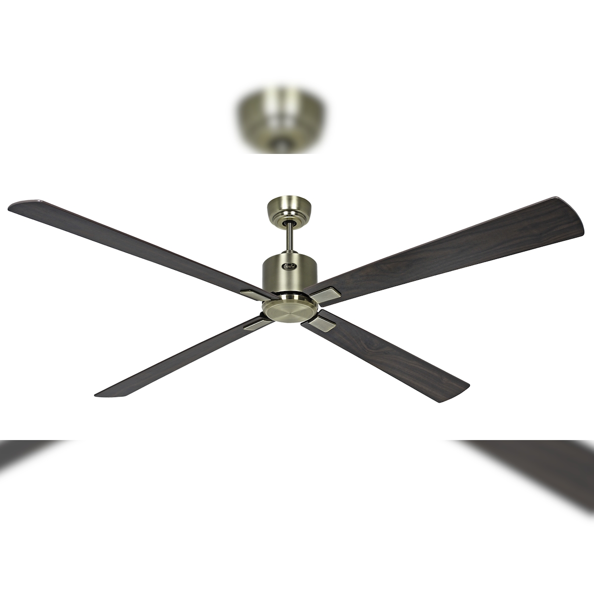 Deckenventilator mit WLAN CasaFan ECO NEO III 180 cm 944415 W Antik-Messing-Motor / Wendeflügel Walnuss und Kirsche Image