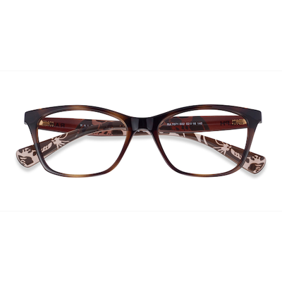 Unisex s horn Shiny Brown Tortoise Plastic Prescription eyeglasses - Eyebuydirect s Ralph RA7071