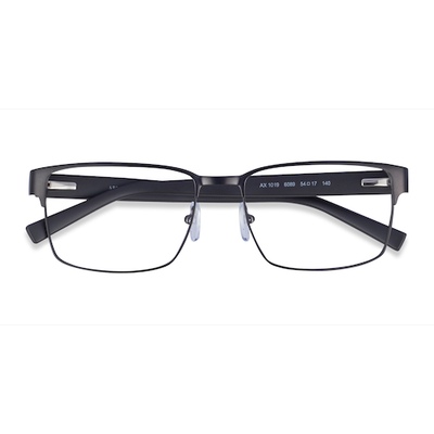 Unisex s rectangle Matte Gunmetal Metal Prescription eyeglasses - Eyebuydirect s Armani Exchange AX1019
