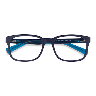 Unisex s square Matte Blue Plastic Prescription eyeglasses - Eyebuydirect s Armani Exchange AX3029
