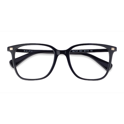 Unisex s square Shiny Black Acetate Prescription eyeglasses - Eyebuydirect s Ralph RA7147