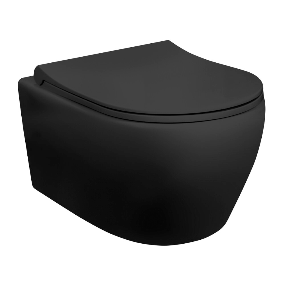 Aloni Hänge Dusch WC Matt Schwarz Black Taharet WC Bidet Toilette Softclose Deckel Image