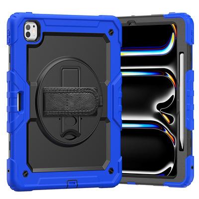 Tablet Case Cover For Apple iPad Air 11(2024) iPad Air 13(2024) iPad Pro 11(2024) iPad Pro 13(2024) Portable Handle Pencil Holder Armor PC Silicone