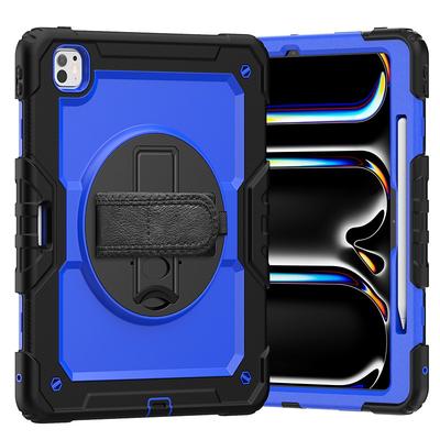 Tablet Case Cover For Apple iPad Air 11(2024) iPad Air 13(2024) iPad Pro 11(2024) iPad Pro 13(2024) Portable Handle Pencil Holder Armor PC Silicone