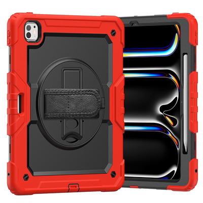 Tablet Case Cover For Apple iPad Air 11(2024) iPad Air 13(2024) iPad Pro 11(2024) iPad Pro 13(2024) Portable Handle Pencil Holder Armor PC Silicone