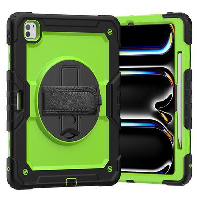 Tablet Case Cover For Apple iPad Air 11(2024) iPad Air 13(2024) iPad Pro 11(2024) iPad Pro 13(2024) Portable Handle Pencil Holder Armor PC Silicone