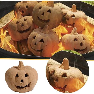 Stoneware Fire Pits Pumpkins, Realistic Pumpkins Reusable Fireproof Fire Pits Halloween Decor for Party, BBQ, Bonfire, Fireplaces for Halloween Create a Spooky Atmosphere