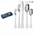 Set di stoviglie natalizie da 20/40 pezzi per 8 persone, servizio di posate nere per 8 persone, design unico con motivo a fiocchi di neve con albero di Natale, posate con finitura satinata per 8