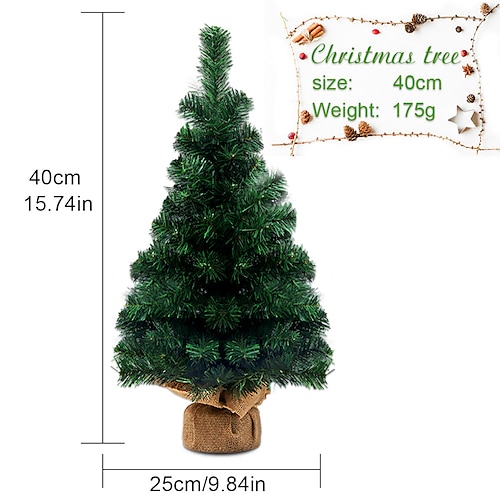 albero di Natale artificiale, decorazioni da tavola per alberi di Natale verdi per mobili da interni, ufficio, armadietti, caminetti, feste di Natale