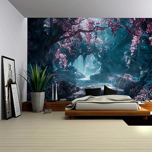 Natura casa sull'albero appeso arazzo arte della parete grande arazzo decorazione murale fotografia sfondo coperta tenda casa camera da letto soggiorno decorazione