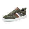 sneakers casual marroni da uomo - eleganti scarpe sportive stringate con tomaia in tela e pelle