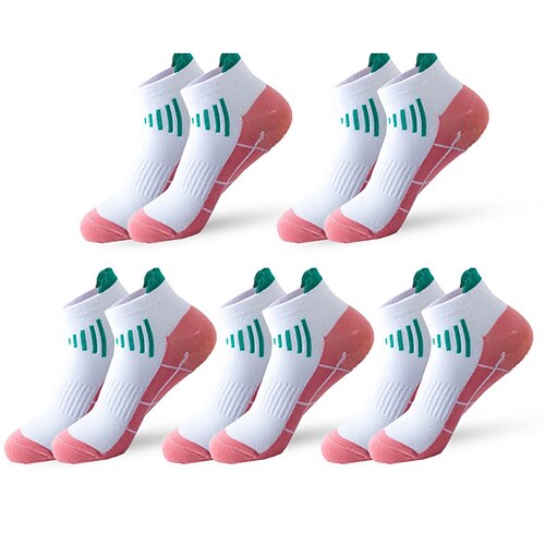 Herren 5 Paare Mehrfachpackungen Socken Laufsport Socken Freizeitsocken Schwarz Weiß Farbe Farbblock Sport Natur Täglich Urlaub Grundlegend Dünn Sommer Frühling Modisch Brautkleider schlicht Image