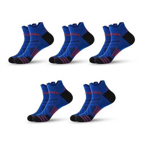 Herren 5 Paare Mehrfachpackungen Socken Laufsport Socken Freizeitsocken Schwarz Weiß Farbe Farbblock Sport Natur Täglich Urlaub Grundlegend Dünn Sommer Frühling Modisch Brautkleider schlicht Image