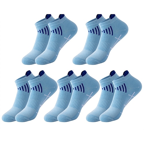 Herren 5 Paare Mehrfachpackungen Socken Laufsport Socken Freizeitsocken Schwarz Weiß Farbe Farbblock Sport Natur Täglich Urlaub Grundlegend Dünn Sommer Frühling Modisch Brautkleider schlicht Image