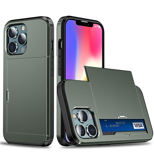 Handy Hülle Handyhüllen Für iPhone 17 Pro Max 17 Air 15 14 Pro Max Plus 13 12 11 Pro Max Mini Rückseite Brieftaschenhülle Stoßfest Einfarbig PC Image