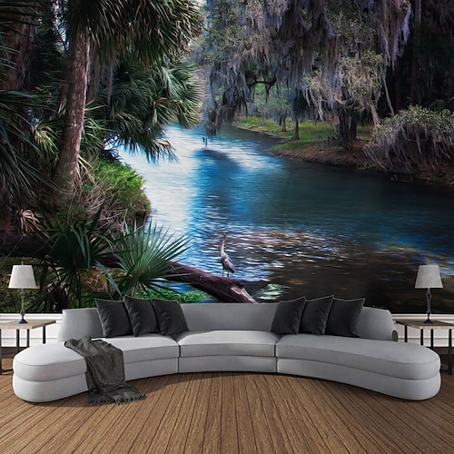 Naturlandschaft Birkenbäume hängen Wandteppich Wandkunst große Wandteppich Wandbild Dekor Fotografie Hintergrund Decke Vorhang Haus Schlafzimmer Wohnzimmer Dekoration Wandtuch XXL Natur Image