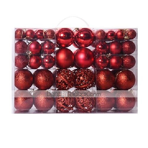 100 Stück Weihnachtskugeln, Weihnachtsdekoration, 3–6 cm große, bruchsichere Hängekugeln für Weihnachtsbaum, Hochzeit, Party und Feiertage Image