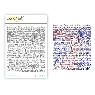 HonB Land Of The Free Background Clear Stamps Cutting Dies for New June 2024 Scrapbooking Paper