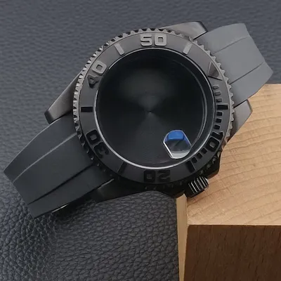 40.5mm stainless steel case fit NH34 N serie H35/NH36 movement sapphire glass magnifying glass waterproof case watch accessories
