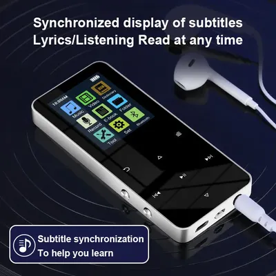 NEW2.0 inch metal touch button MP3 MP4 music player Bluetooth 5.0 support card, with FM radio alarm