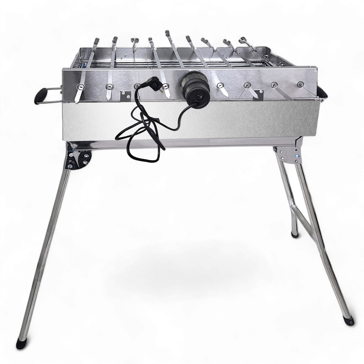 Grillpeter Mangal Kairat Schaschlik Grill mit 9er Spießdreher 230V Motor 10 Spieße Image