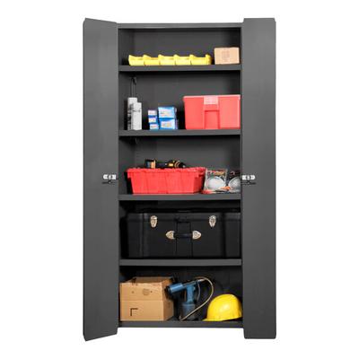 Durham Mfg 14 Gauge 36" x 18" x 84" 4-Shelf Steel Storage Cabinet with Bi-Fold Doors 3952-4S-95