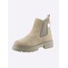 Stiefelette HEINE, Damen, Gr. 38, beige, Leder, Veloursleder, modisch, Schuhe