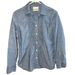 J. Crew Tops | J Crew Chambray Long Sleeve Button Down Tuxedo Pleated Shirt - Size 2, Women’s | Color: Blue | Size: 2