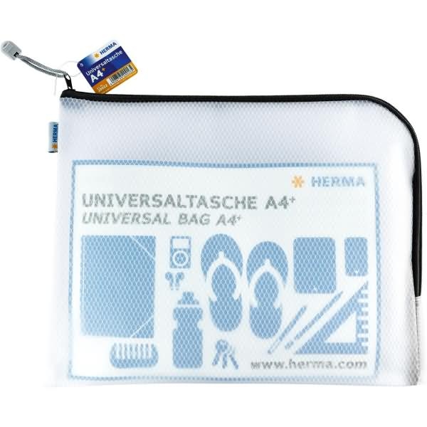 HERMA Universaltasche A4+ 36x28cm transparent/schwarz Image