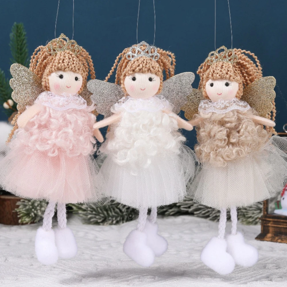 Pendentif de poupée ange fille de noël, poupées suspendues, artisanat d