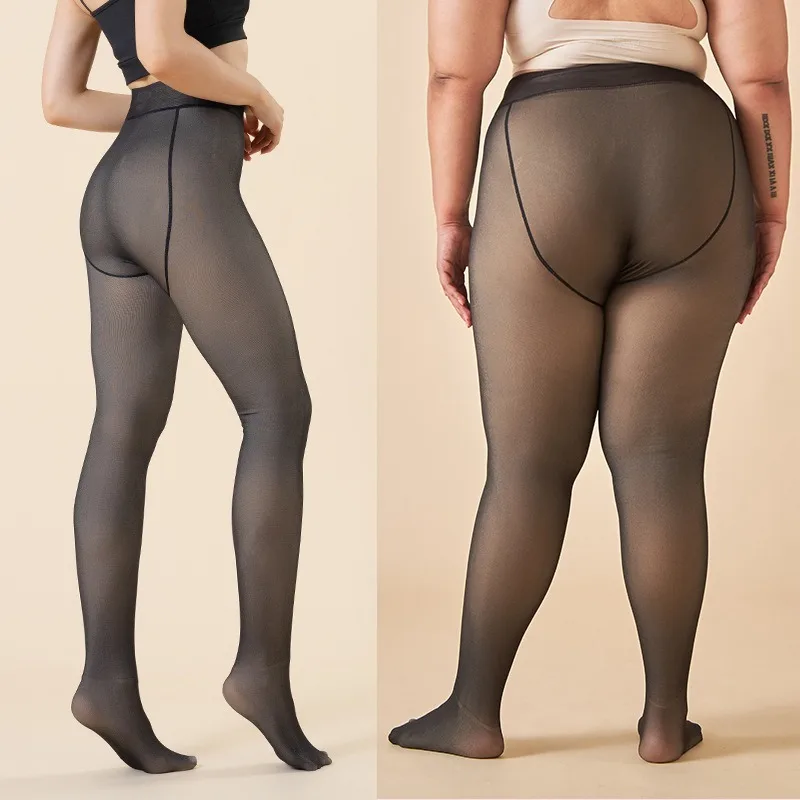 Addensare collant caldi per le donne calze termiche invernali leggings sexy collant in velluto in pile traslucido collant pantaloni femminili