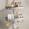 Étagère de douche en aluminium, organisateur de douche, étagère de salle de bain sans perçage, porte-savon et shampoing, plateau de douche, accessoires de salle de bains